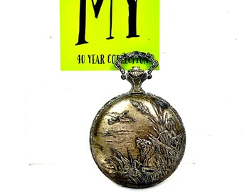 Vintage North Star 17 Jewel Pocket Watch in Andre Rivalle Silver