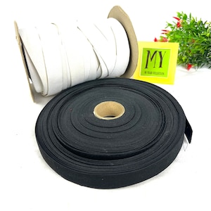 Bulk Black and White Elastic Band - 1 Inch Heavy Stretch - High Elasticity Knit - Elastic Band for Waistbands Crafts - My40YearCollection