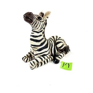 Vintage Resting Zebra Scultpure Zebra Figurine Jungle Decor Safari Decor My40YearCollection