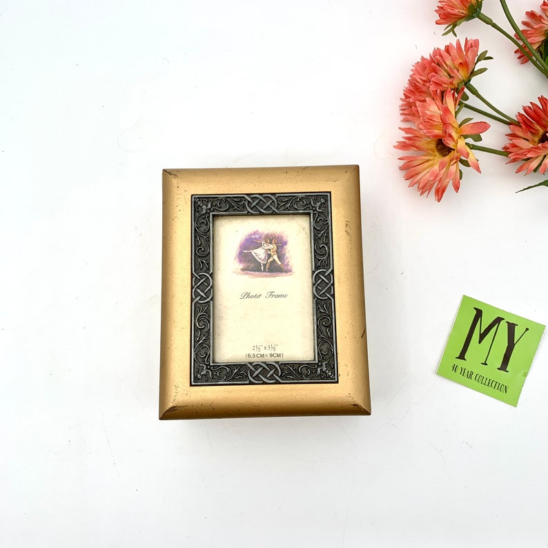 Vintage Small Rectangular Photo Frame Jewelry Box Composite Etsy