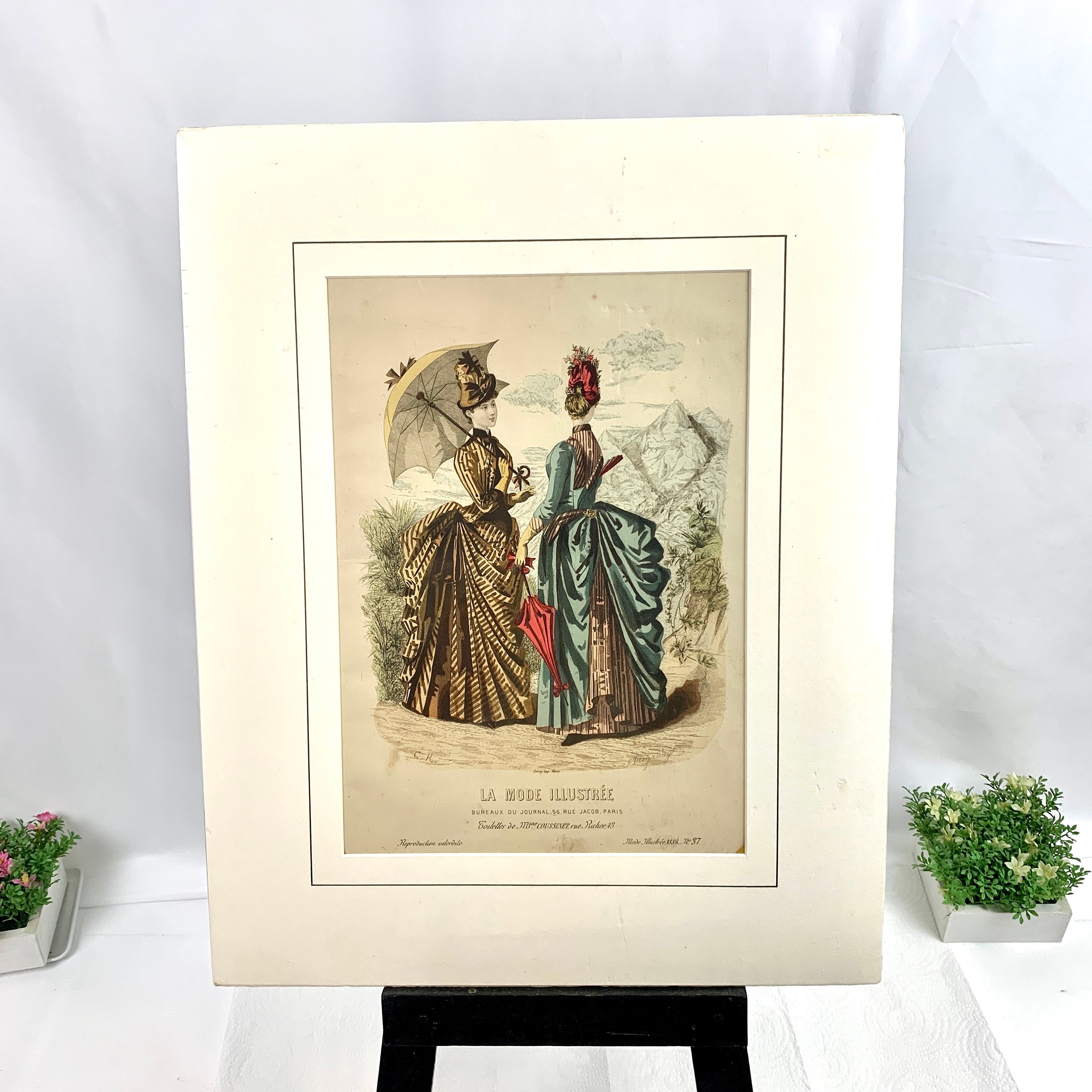 1886年『ラ・モード・イリュストレ』掲載版画：手彩色ヴィクトリア朝