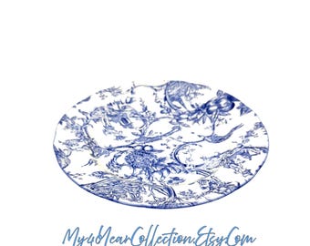 Spode Provincial Garden Blue Salad Plate English Transferware Botanical Chinoiserie Tableware Plate