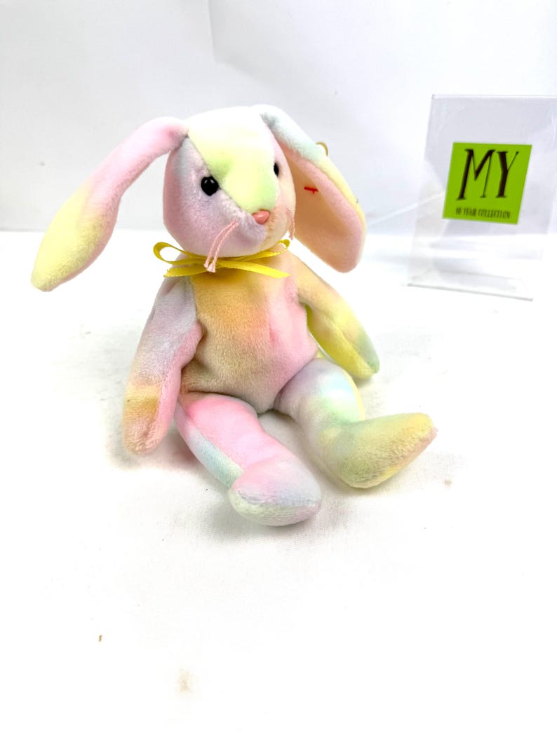 Vintage Ty Hippie Bunny Beanie Baby Pastel Tie Dye Plush Rabbit Retired ...