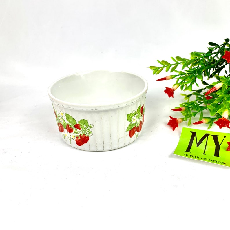 Vintage Action Strawberry Stoneware Ramekin Single Souffle Etsy