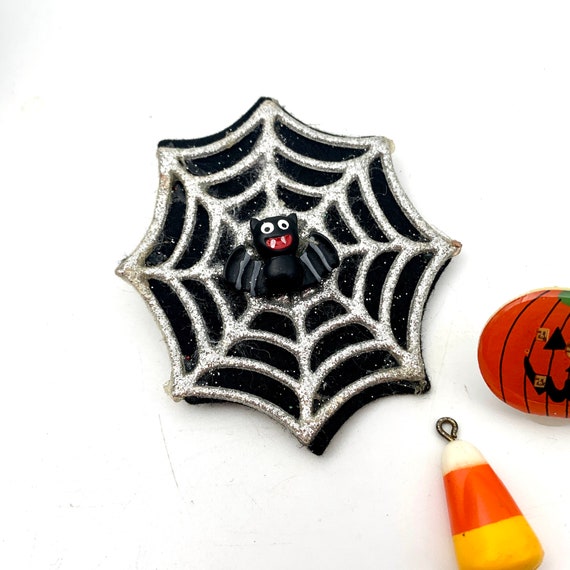Vintage Halloween Pins Spider Web, Candy Cane Pen… - image 3
