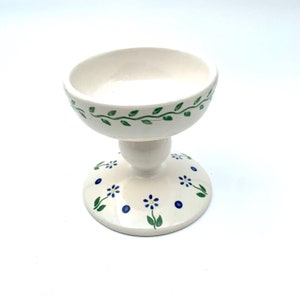 Vintage Ceramic Footed Candlestick Holder - Pfaltzgraff Cloverhill Floral - Shabby Chic Decor - My40YearCollection