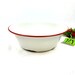 Vintage White Enamelware Basin Bowl with Red Trim Used Chippy Rustic Farmhouse Kitchen Decor My40yearCollectioon 