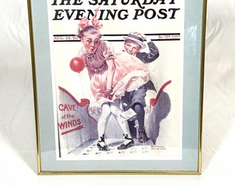 Framed Saturday Evening Post Print, 1918 Cover Art Reproduction