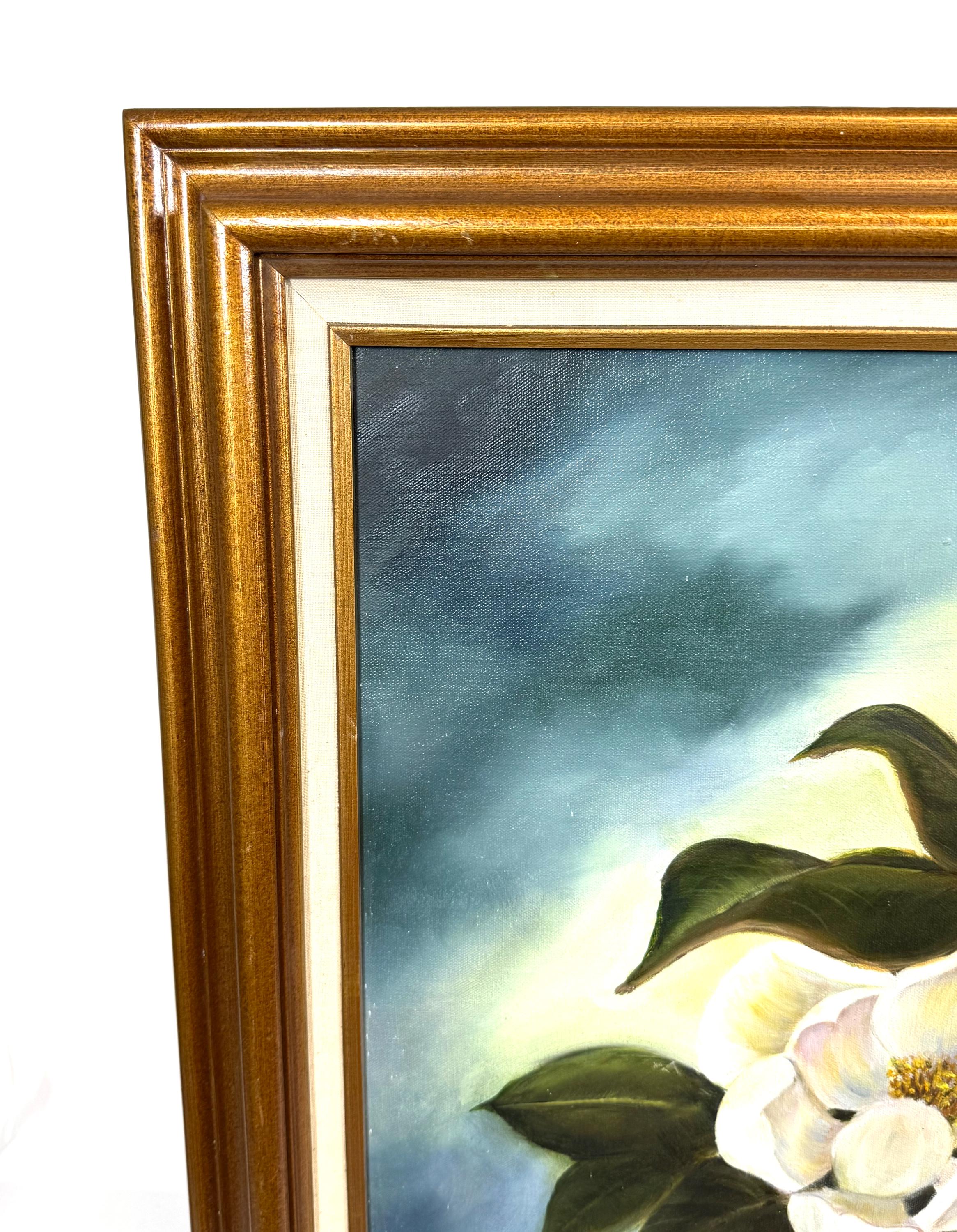 Vintage Magnolia Still Life Oil Painting Signed Garbizzani Framed ...