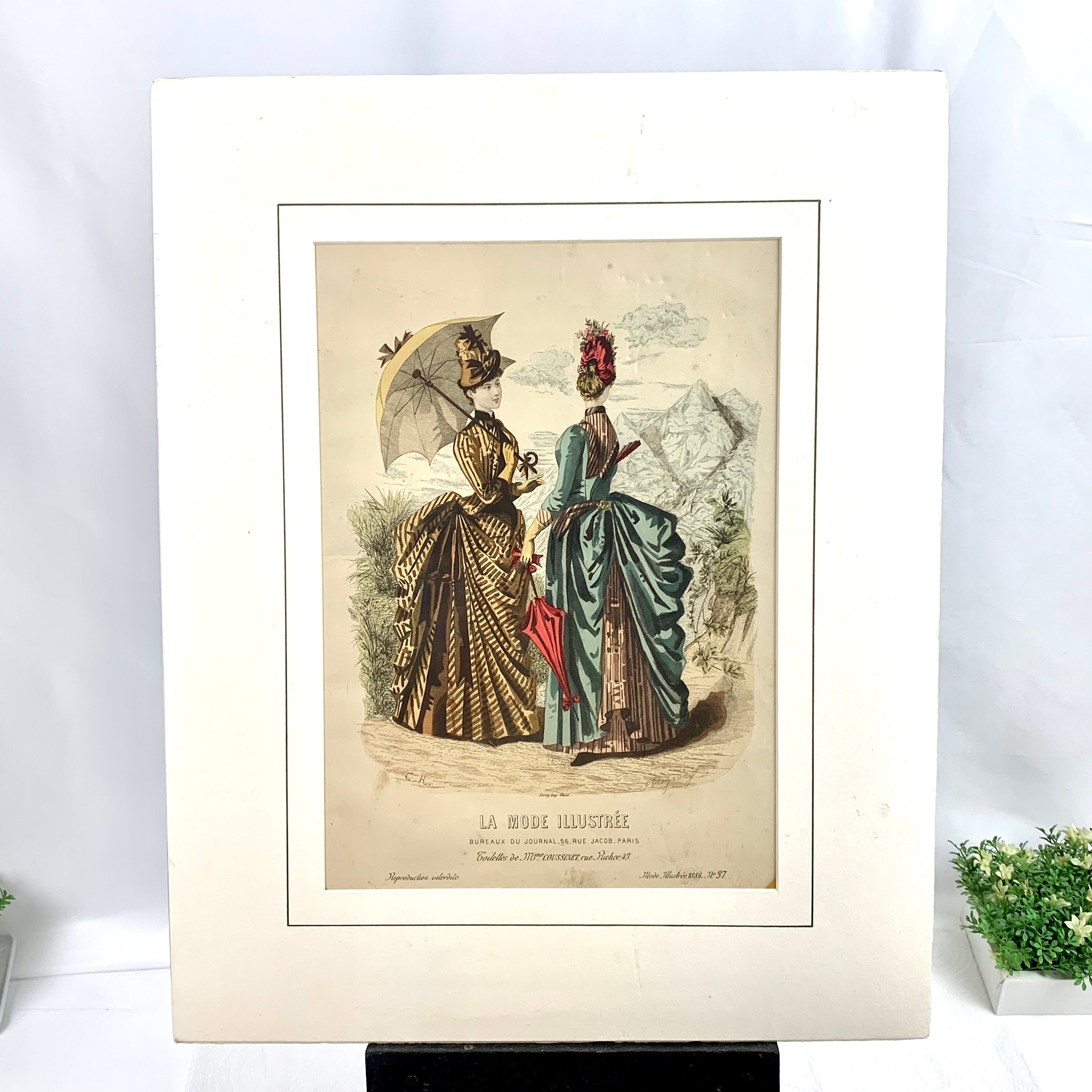1886年『ラ・モード・イリュストレ』掲載版画：手彩色ヴィクトリア朝