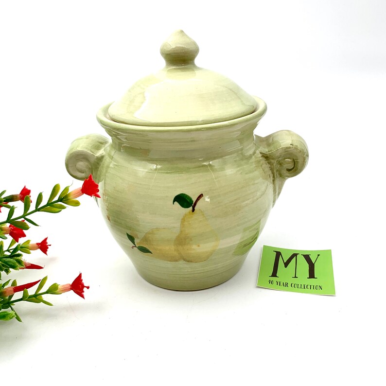 Vintage Ceramic Canister With Lid Produced for Designpac Inc Etsy