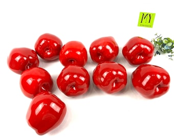 Vintage Ceramic Red Apples - Apple Figurines - SOLD SEPARATELY - Table centerpiece - My40YearCollection