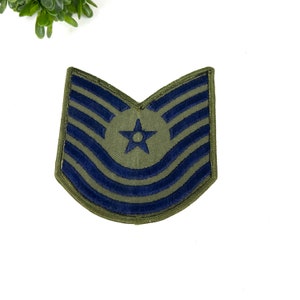 Vintage Military Patch - U.S. Air Force Chevrons Patch - Sew-On Military Patch - Navy and Green Color Militaria My40YearCollection