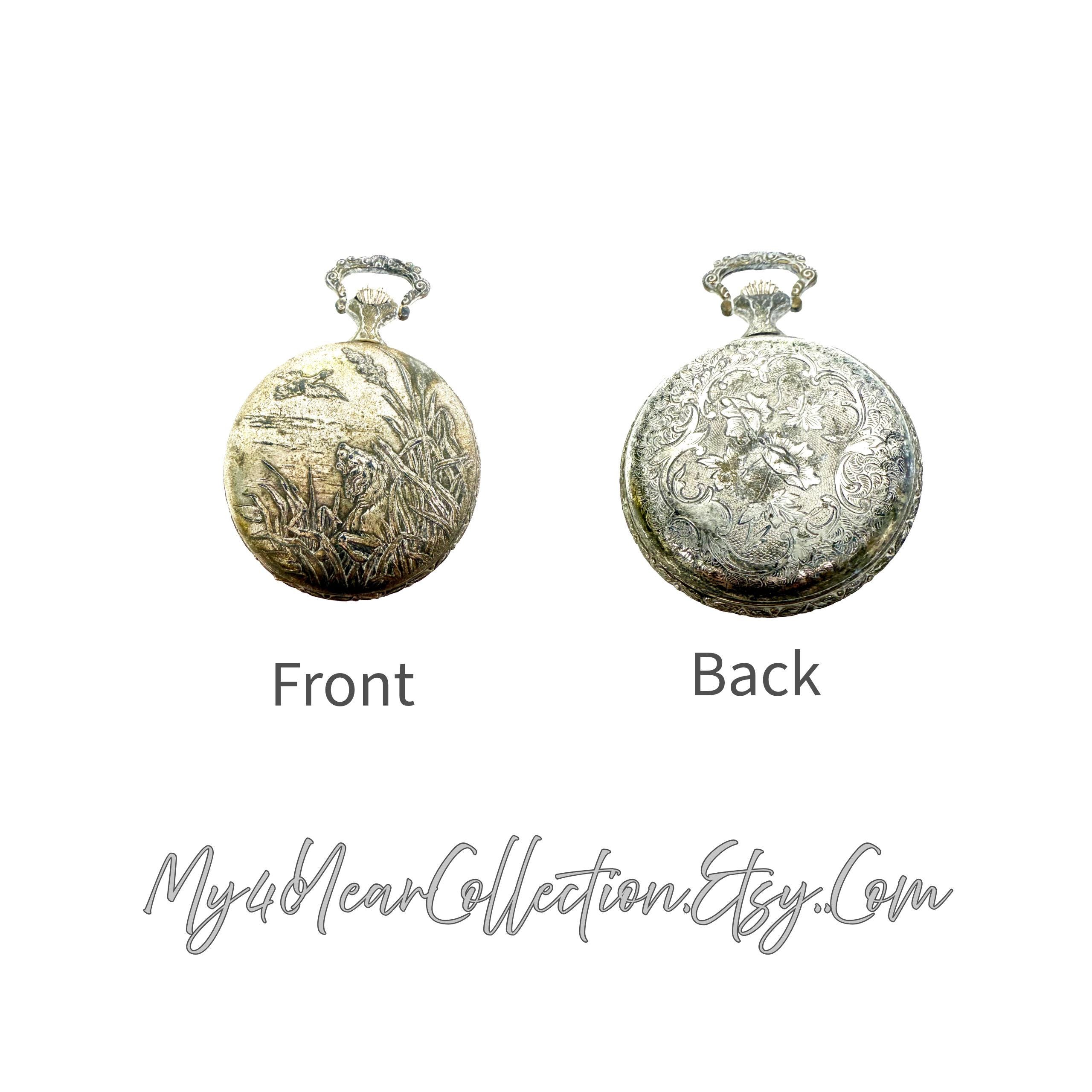 アールデコ　フランス　置き時計　オパールセント Vintage North Star 17 Jewel Pocket Watch in Andre Rivalle Silver