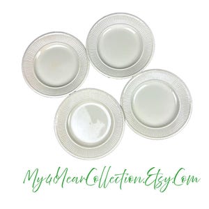Vintage Bread and Butter Plate - Edme Wedgewood - Made in England - Off White Ribbed - Set of Four - My40YearCollection