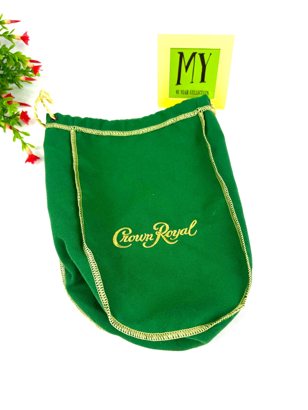 Vintage Crown Royal Bag Apple Green Crown Royal With Gold Etsy