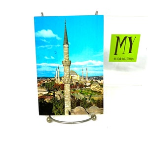 Carte postale vintage - Istanbul, Turquie - Mosquée Bleue - Mosquée Sainte-Sophie - Timbres turcs vintage par avion de 1977 - My40YearCollection