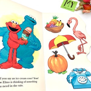 1993 Sesame Street Golden Book Elmo's Guessing Game Hardcover Series Book Children's book My40YearCollection image 5