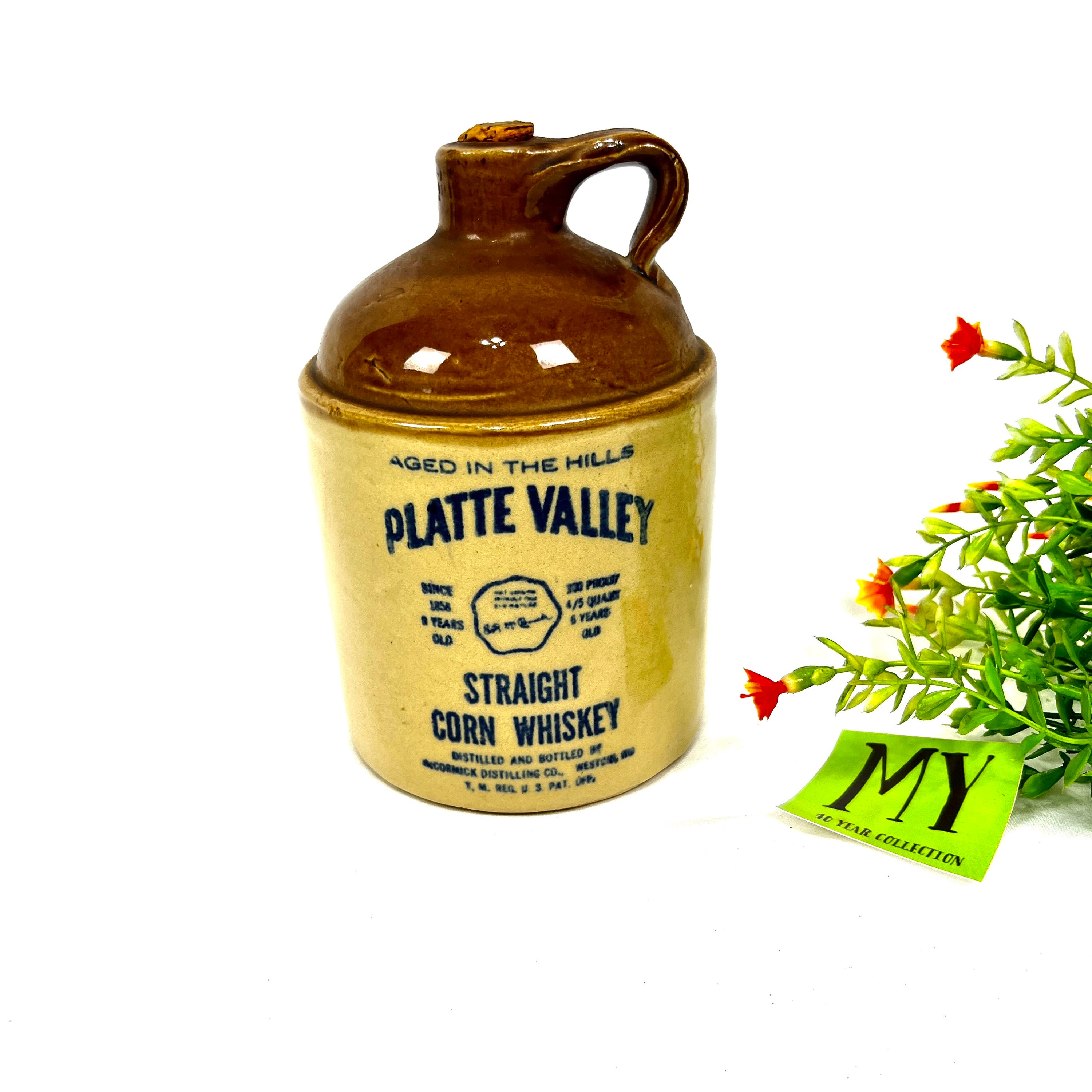 【専用出品ですm(_ _)m】 Vintage McCormick Stoneware Platte Valley Whiskey Jug with Cork