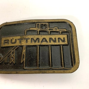 Brass Belt Buckle; &quot;Ruttman&quot;; Manly Belt Buckle; Solid Brass Buckle; Western Style Buckle; 1970s Belt Buckle