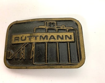 Vintage "Ruttman" Brass Belt Buckle - Western Style - 1970s
