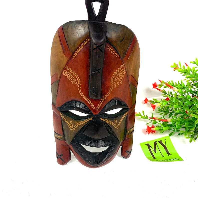 Vintage Carved Wood African Tribal Mask Made in Kenya Wall Etsy