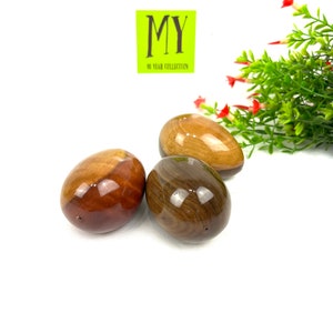 Vintage Decorative Eggs - Polished Brown Swirl Eggs - Naturaal Gemstone Egg Stone - Easter Decor - My40YearCollection