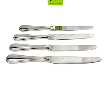 Vintage Flatware - 4 Wallace Silver Stainless Continental Bead New French Solid Knives - My40YearCollection