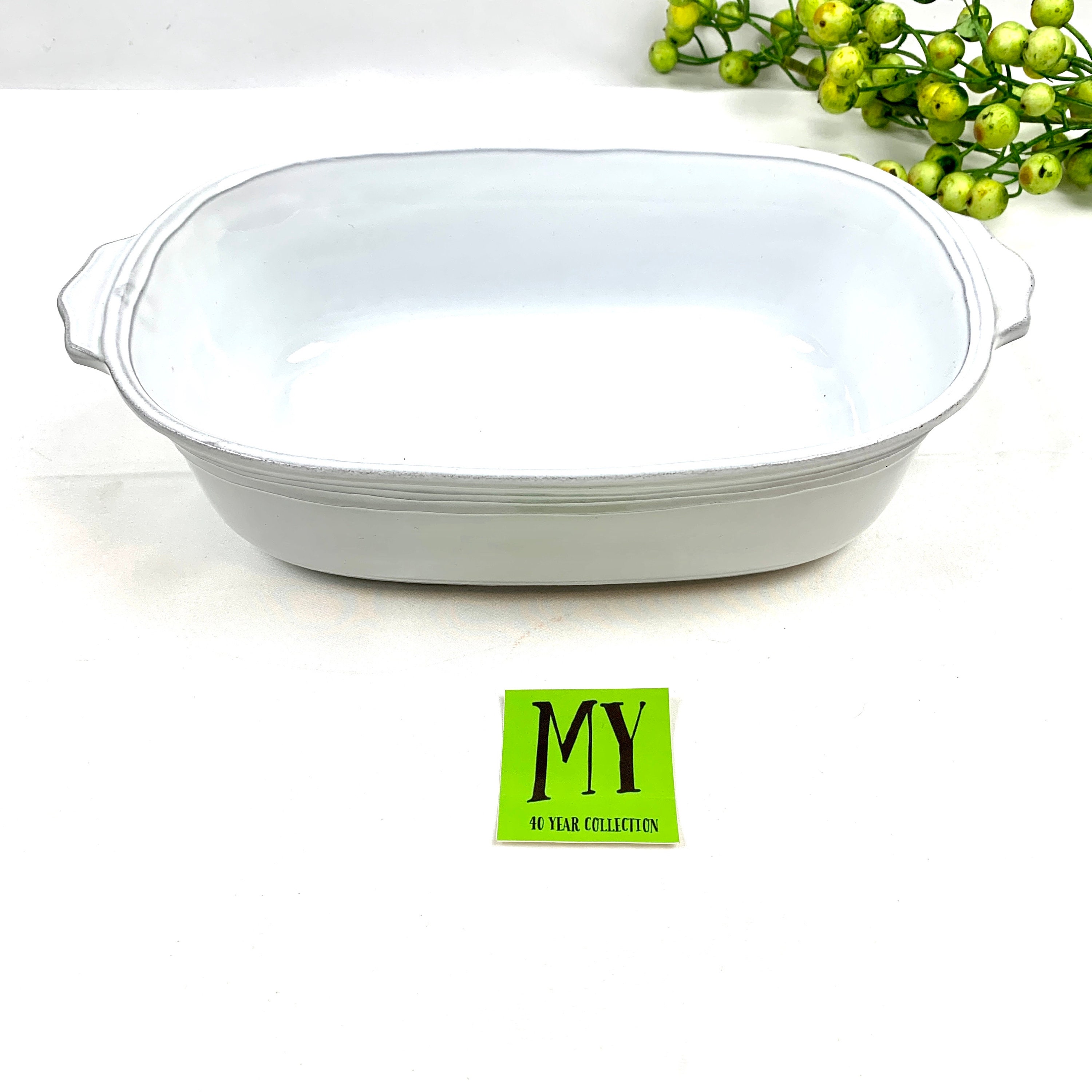 1.75qt Square Stoneware Baking Dish With Handles Cream/clay