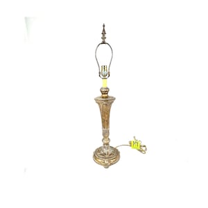 Beautiful Vintage Lamp - Figural Brass Lamp - Hollywood Regency Brushed Bronze Brass Table Lamp - My40YearCollection