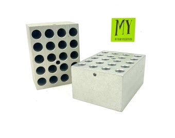 Vintage Aluminum Test Tube Blocks: Thermolyne BK165X5A Industrial Decor