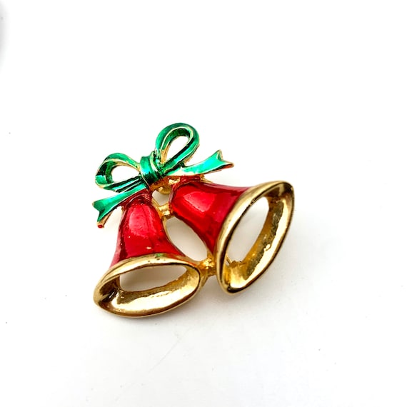 Spilla vintage con splendida stella di Natale in smalto e
