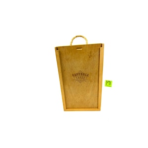 Porta carte da baseball in legno vintage - Napa Valley Box Company - Porta scorrevole con maniglia - My40YearCollection