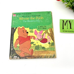 1975 Disney&#39;s Winnie the Pooh The Blustery Day Golden Tell A Tale Series Book Gift Idea Nostalgia Memories My40YearCollection
