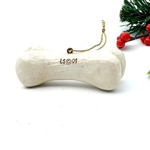 Vintage Pottery Dog Bone Ornament Chrismas Tree Ornament Resin Bone Ornament Christmas Gift Marked RS 01 Gift Idea My40YearCollection