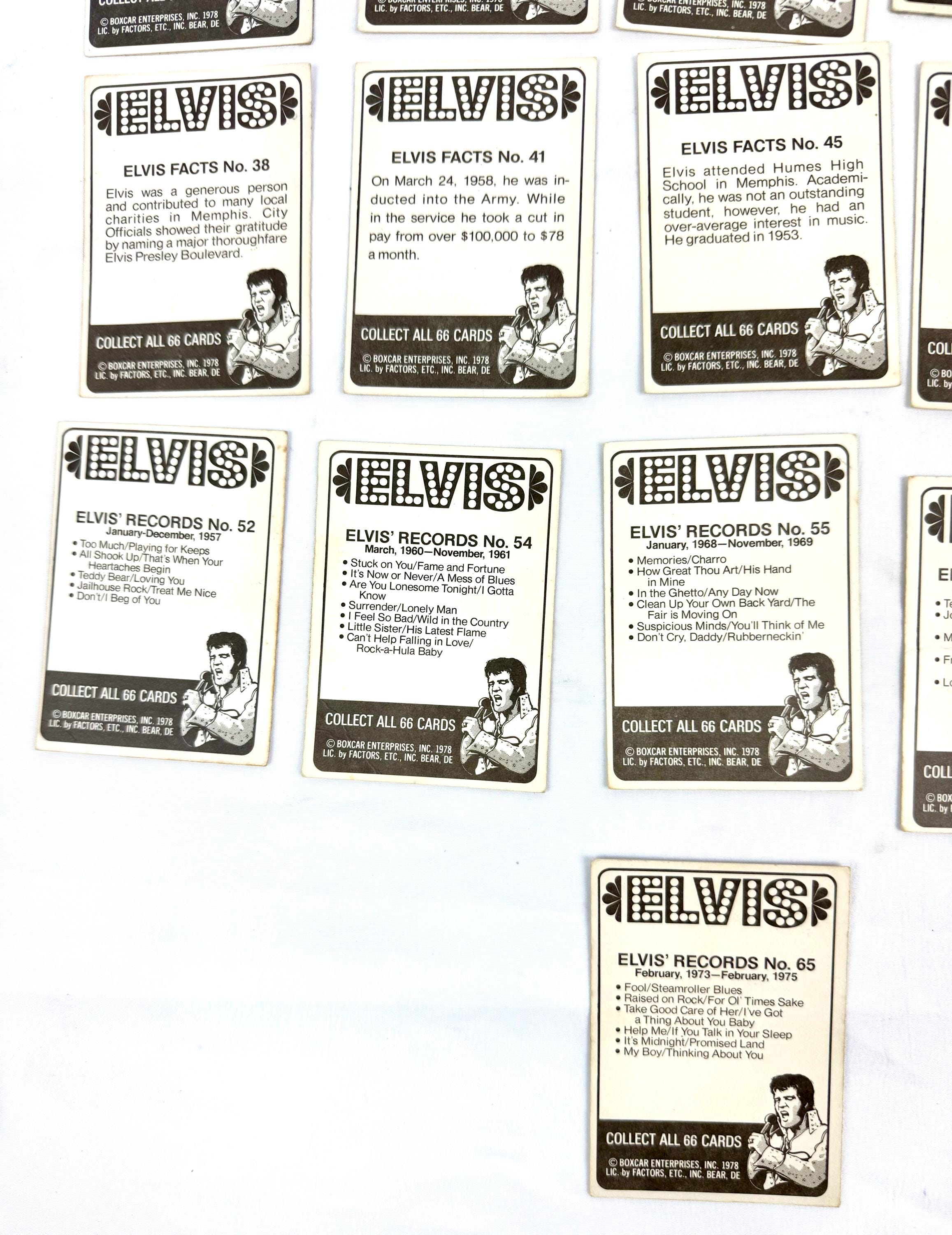 Vintage Elvis Presley Trading Cards Lot 21 Original 1978 Bio Fact