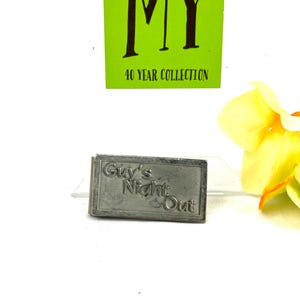 Vintage Geldklammer - Silberfarbene Metall Geldspange - Jungs Nacht aus - Geschenkidee - My40YearCollection