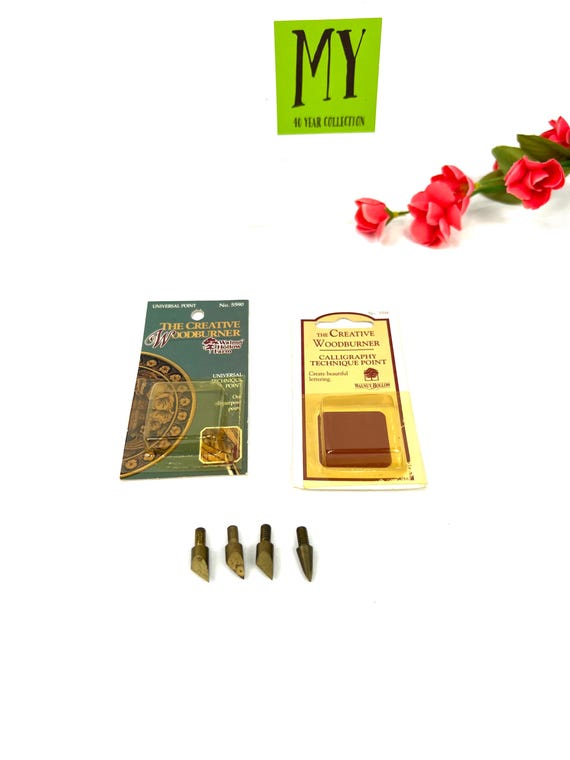 Vintage Walnut Hollow Wood Burning Points Set of No 5590 and