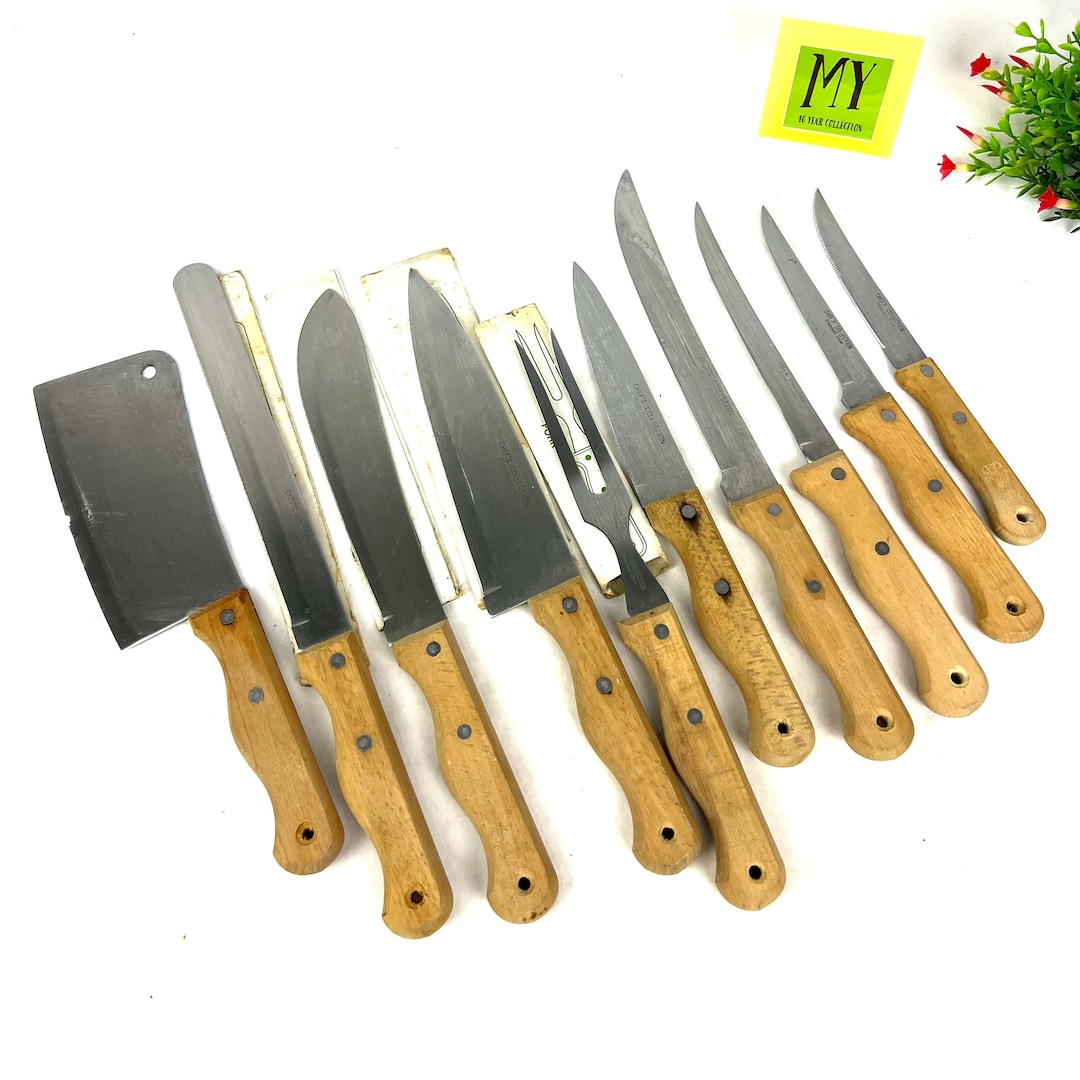 Vintage Kitchen Knives Set Chef's Collection Stainless Etsy
