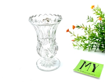 Vintage Zajecar Crystal Bud Vase: Footed Toothpick Holder, Yugoslavia