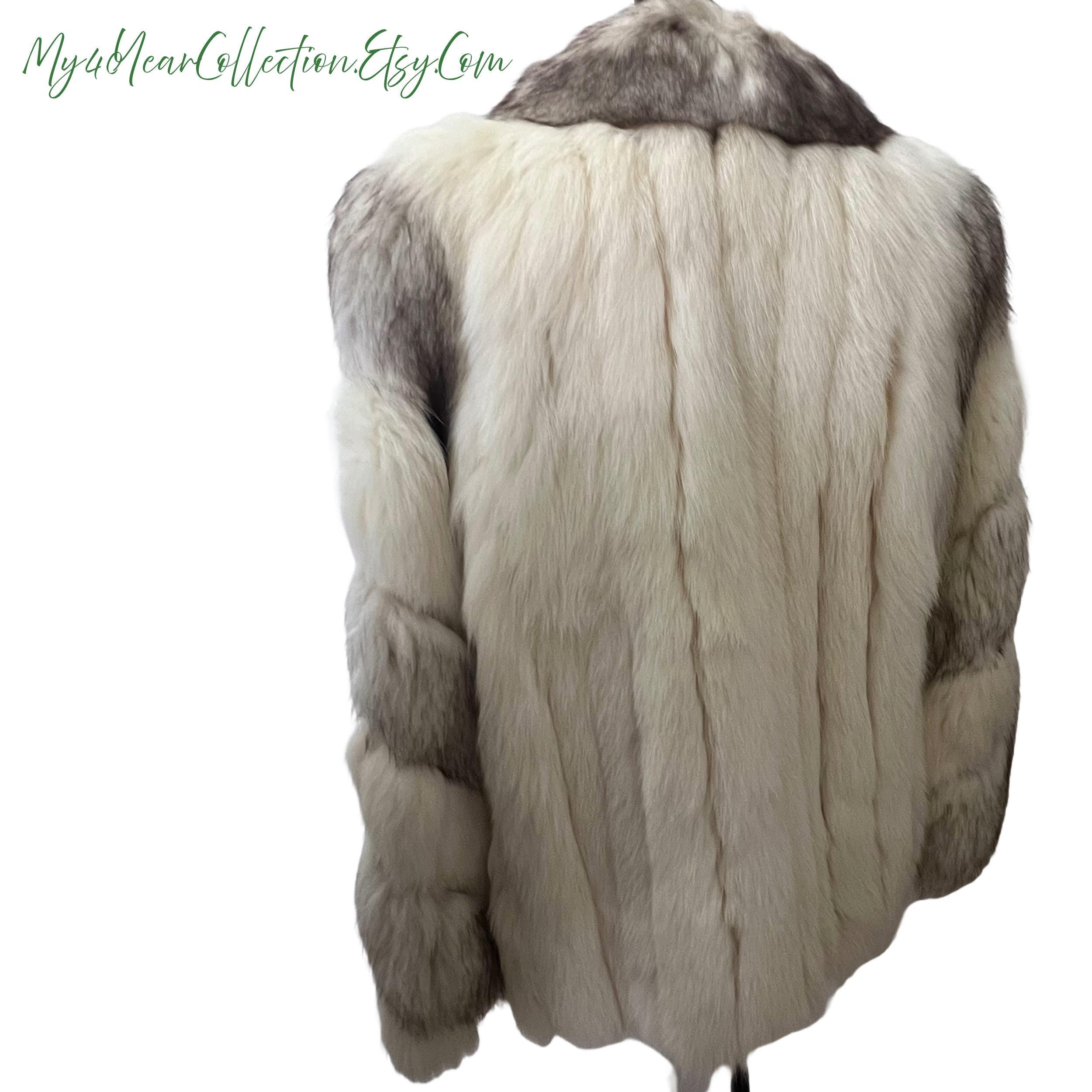 Vintage SAGA Fox Fur Coat: Natural Shadow Dark Blue, Size 12 - Etsy