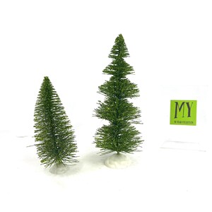 Vintage Mini Decorative Christmas Trees - 2 Bottle Brush Mini Trees - Spruce Christmas Tree - Made in China - My40YearCollection