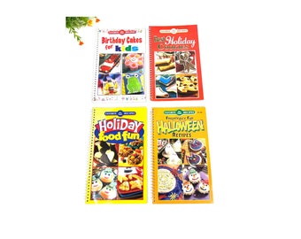 Vintage Kids Recipe Books: Birthday Cakes, Holiday Cookies, Halloween Recipes