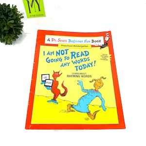 1995 Ich werde heute kein Wort lesen! -Lernen Sie Alles über Reimende Wörter -Dr. Seuss Beginner Workbook - Blank My40YearCollection