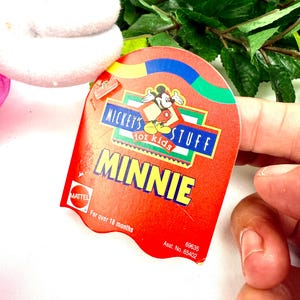 Vintage 1990-tals Mattel Minnie Mouse plysch med etiketter Mickeys prylar för barn bild 4
