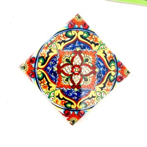 Colorful Vintage Ceramic Tile Refrigerator Magnet Small Tile Magnet Portugese Mini Tile Magnet Gift Idea My40YearCollection