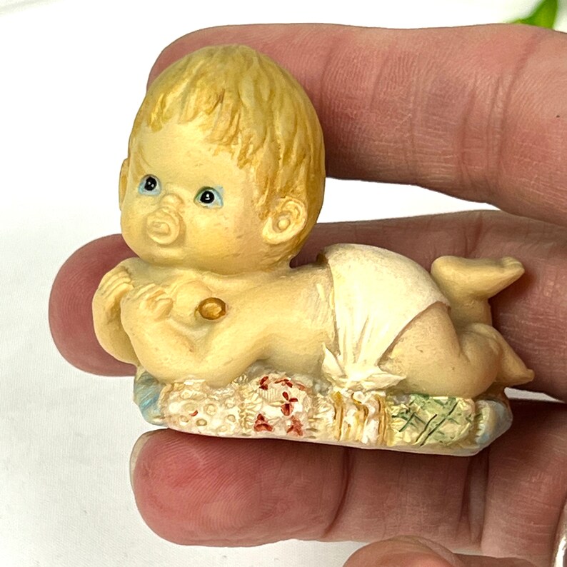 Vintage Baby Figurine Baby in Diaper With Pacifier Holding Etsy