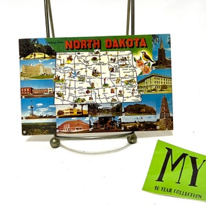 Vintage Postcard - North Dakota Landmarks - Posted 1972 Eisenhower 6 Cent Stamp My40YearCollection