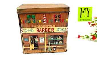Vintage Tin Canister - The Silver Crane Company - Barber Shop Tin. - Made in England - My40YearCollection