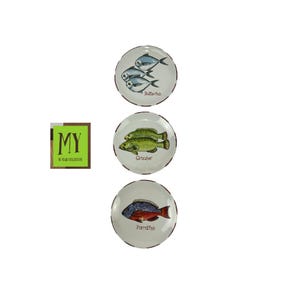 Vintage Mud Pie Fish Plate: Coastal Decor (Sold Separately)
